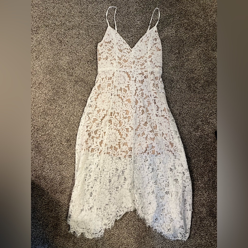 Elegant White Lace Dress